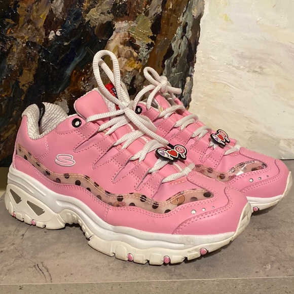 Limited Edition Skechers x Line Friends Pink Choco Sneakers - Picture 1 of 13